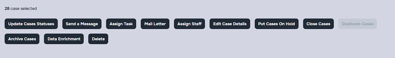 Bulk actions including Blast Alerts and status changes