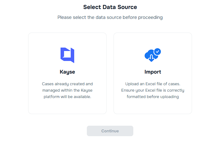 Import and upload file in Kayse List