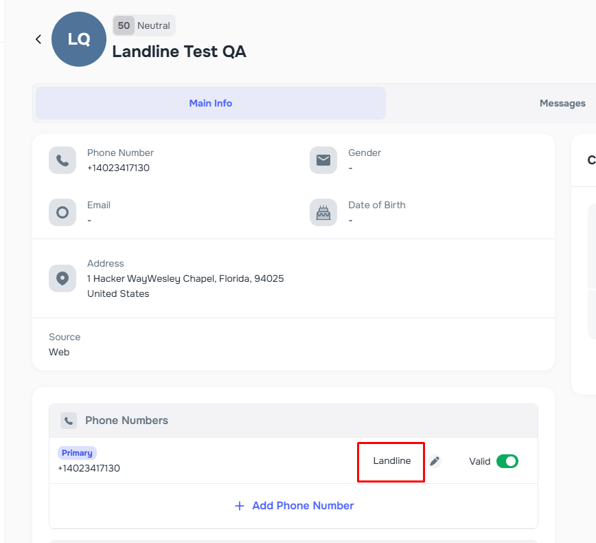 SMS landline handling and best phone replacement logic