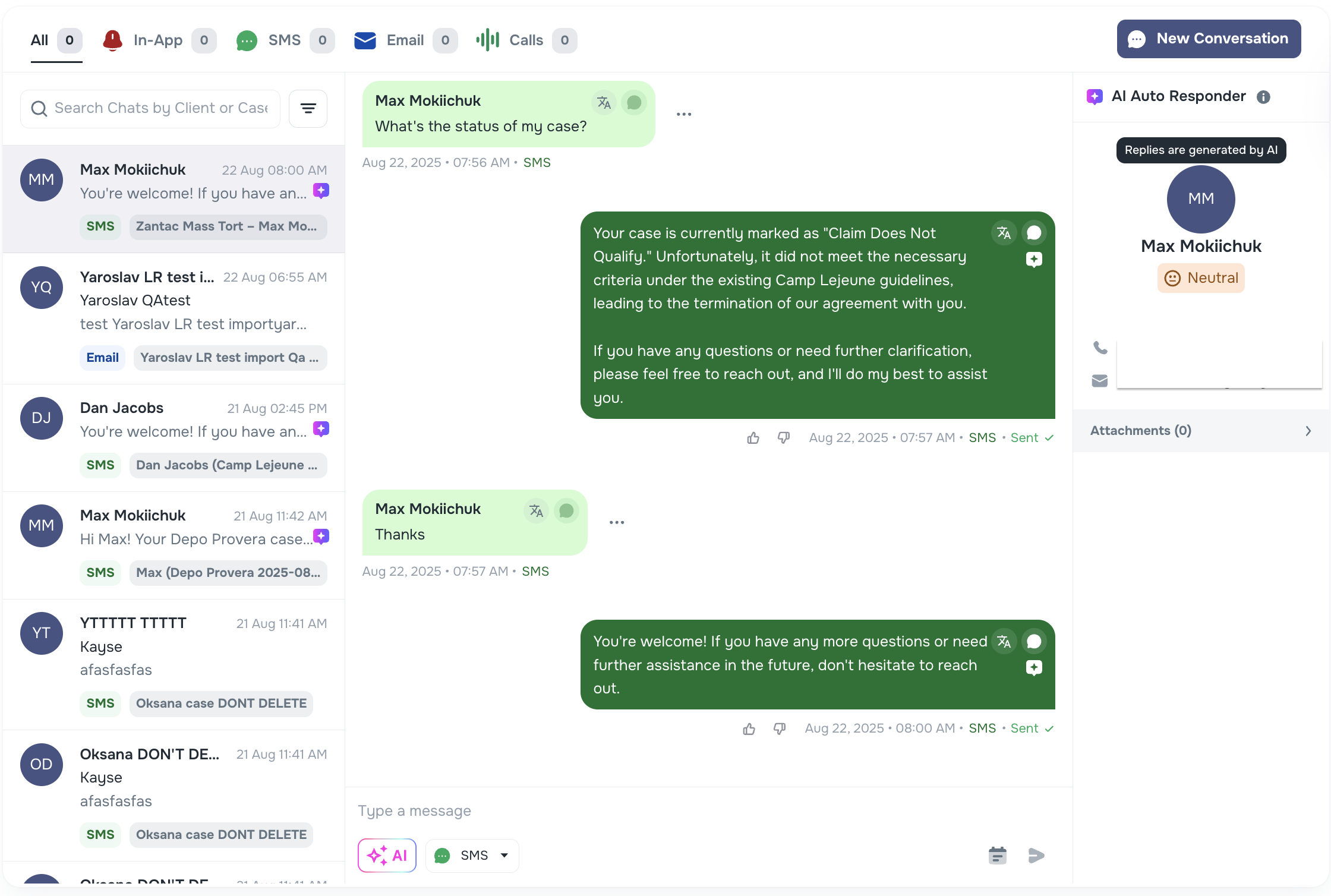 Messenger with AI icon on chats and AI Messaging label