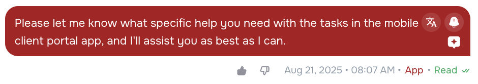 Thumbs up and thumbs down feedback on AI replies