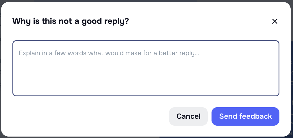 Follow-up prompt when thumbs down is clicked
