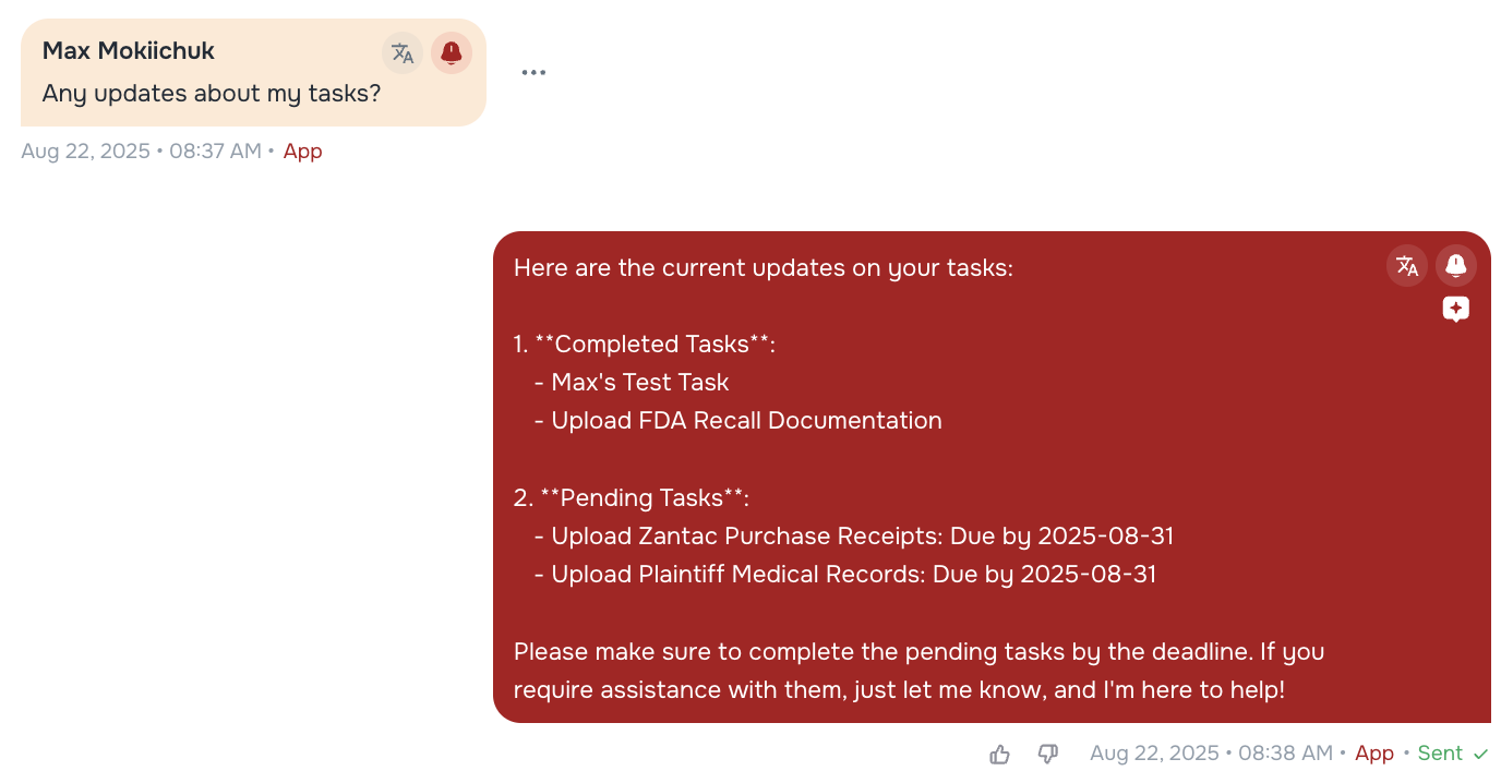 AI answering tasks to complete question