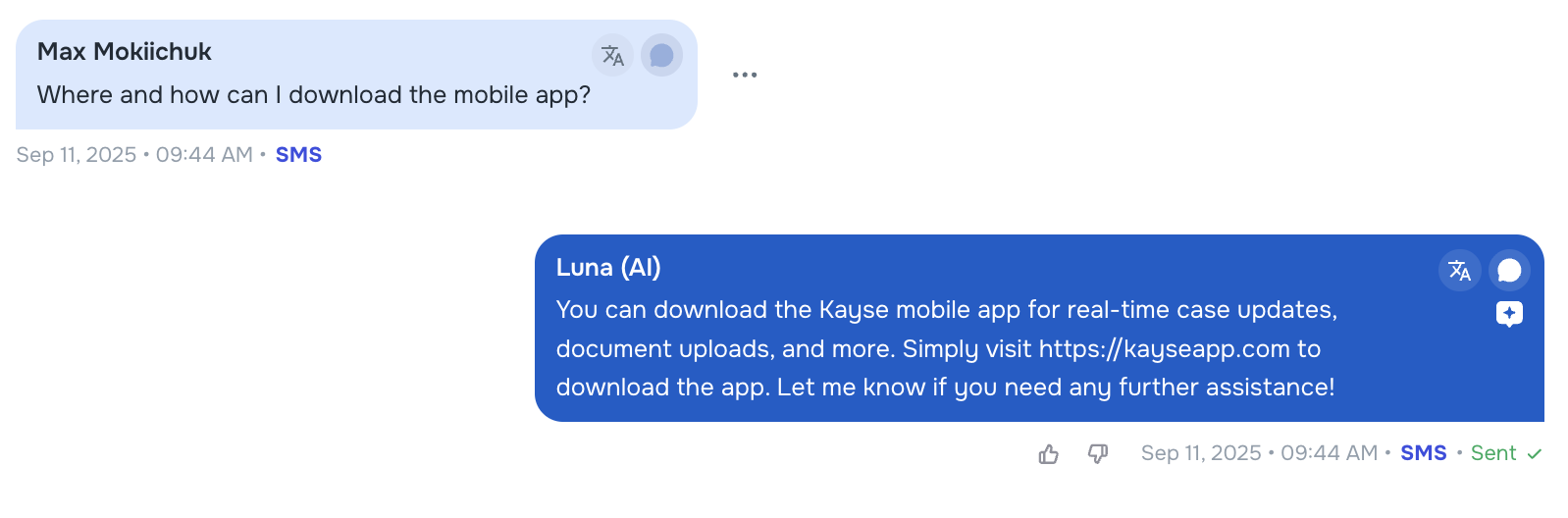 Mobile App invite templates in AI Messaging Agent