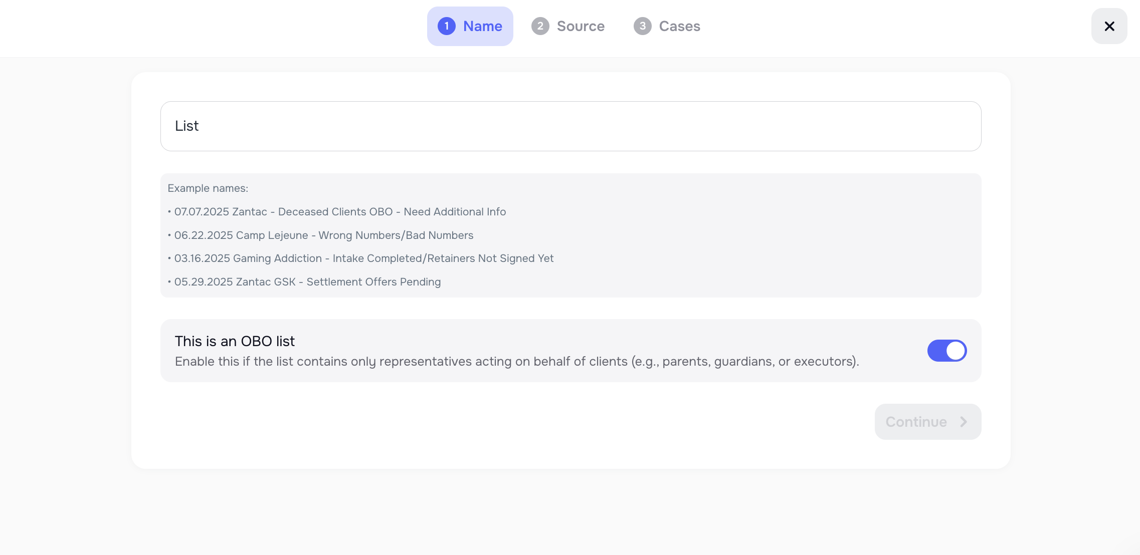 Redesigned Lists page with updated UI